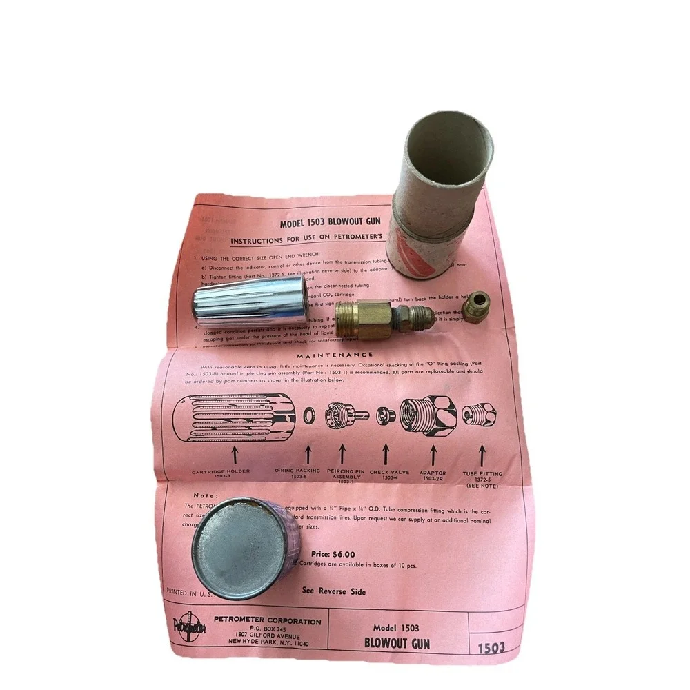 PetroMeter Blowout CO2 Gun‎ Tool No 1503 Missing Piercing Pin Parts Only